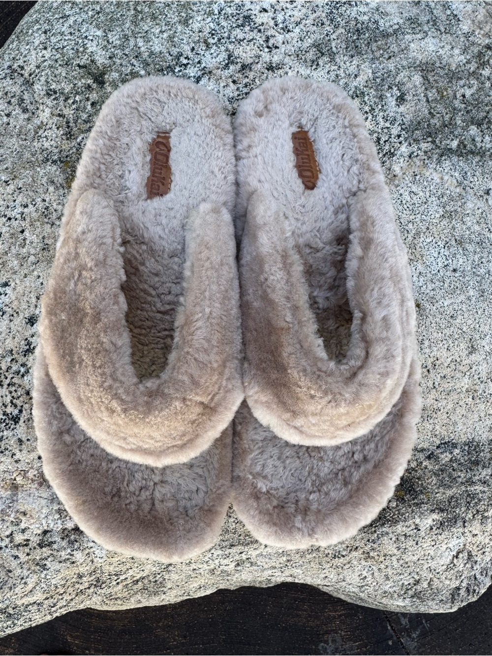 Olukai Women's Shearling Slide Slippers - Taupe